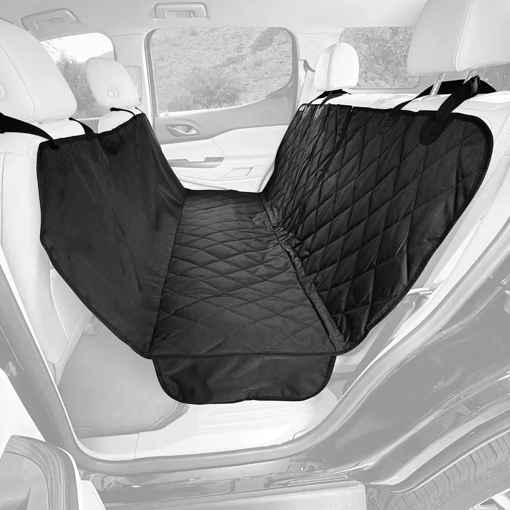 4Knines Dog Rear Seat Cover Fold Down Seats, 60 40 split, Hammock, Black, New